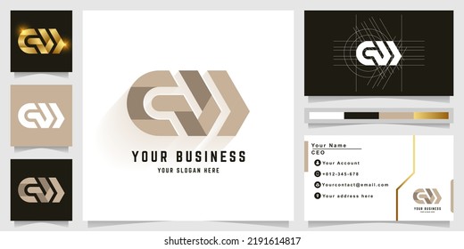 Letter GW or CM monogram logo with business card design