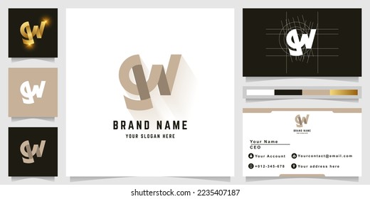 Letter gW oder gN Monogramm-Logo mit Visitenkartendesign