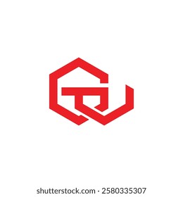 letter gw linked hexagonal logo vector 