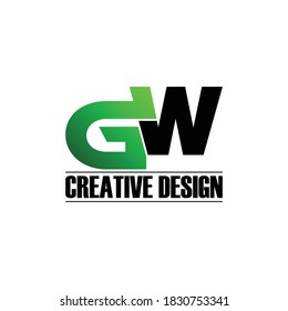 Letter GW simple logo design vector
