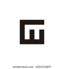 Letra GW, cuadrada, símbolo geométrico simple vector de logotipo