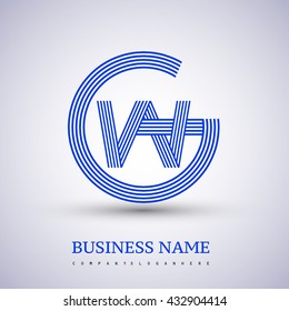 Letter GW or WG linked logo design circle G shape. Elegant blue colored, symbol for your business name or company identity.