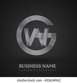 Letter GW or WG linked logo design circle G shape. Elegant silver colored, symbol for your business name or company identity.