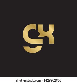 Letter gx linked lowercase logo design template elements. Gold letter Isolated on black  background. Suitable for business, consulting group company.