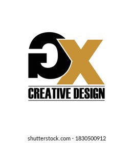 Letra GX simple diseño de logotipo de monograma vector