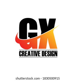 Letter GX simple monogram logo design vector