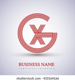 Letter GX or XG linked logo design circle G shape. Elegant red colored, symbol for your business name or company identity