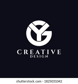 Letter GY circle logo design vector