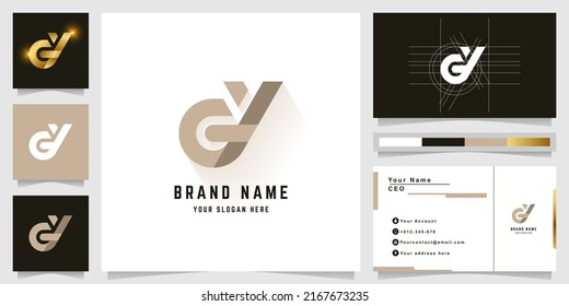 Letter GY or CY monogram logo with business card design