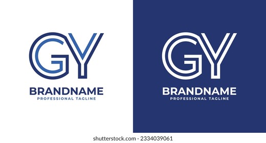 Letter GY Line Monogram Logo, suitable for business with GY or YG initials.