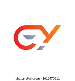 letter GY Linked Logo Vector Template. Initial Letter GY Logo Design