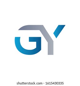 letter GY Logo Design Linked Vector Template. Initial GY Vector Illustration