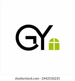 The letter GY logo design is simple and unique. Can be used for real estate logos, churches.