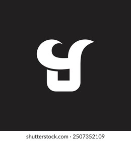 letter gy unique shape simple geometric logo vector 