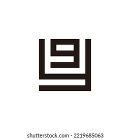 Letter gy yg g y square geometric symbol simple logo vector