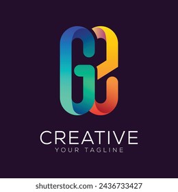 
letter gz gradient colorful logo