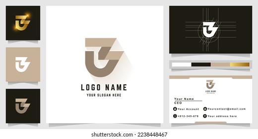 Letter GZ or LB monogram logo with business card design