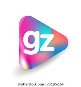Letter GZ logo in triangle shape and colorful background, letter combination logo design for business and company identity.
