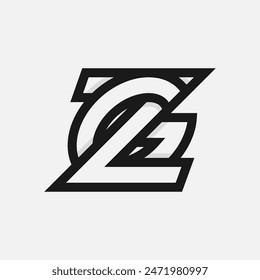 Letter GZ or ZG Logo, Monogram Logo letter G with Z combination, design logo template element, vector illustration