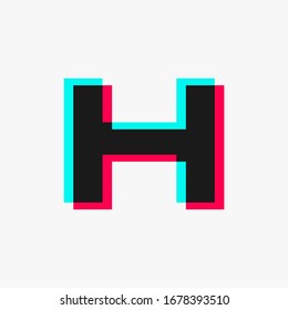 Buchstabe H mit 3D-Glittereffekt