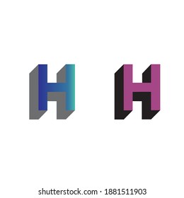 Letter H 3d Logo Design Stock Vector (Royalty Free) 1881511903 ...