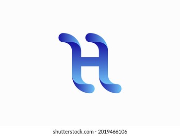 Letter H 3D Logo Template Vector. H monogram logo vector. H symbol vector.
