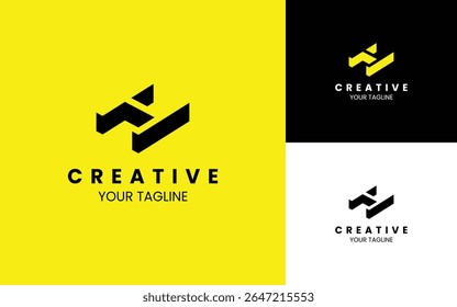 Letter H 3D logo template