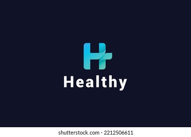 Letter H 3d medical treatment logo design