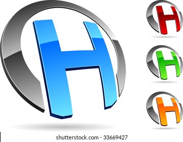 Letter "H"  3d vector icons such logos.