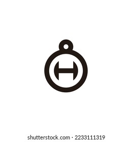 Letra H en 8, símbolo geométrico circular simple vector de logotipo