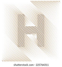Letter H - Abstract dotted optical illusion alphabet 