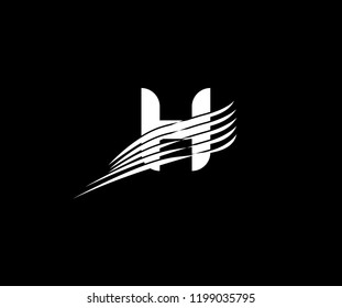 Letter H Abstract Elements Wings Swoosh Logo