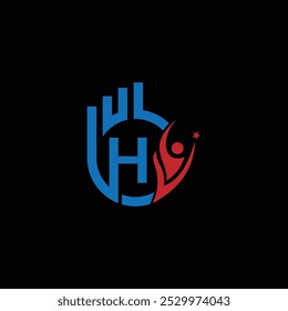 Letter H With Abstract Financial Success Symbol Logo