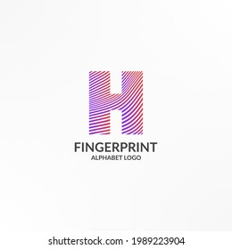 letra H rayas de gradiente abstractas huella dactilar diseño de logotipo vectorial