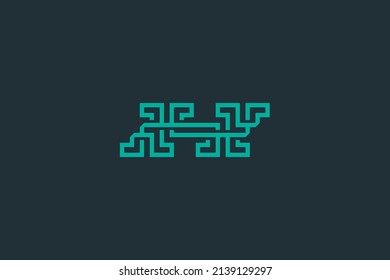 Logo De La Línea Resumen De La Letra H. Diseño de vectores.