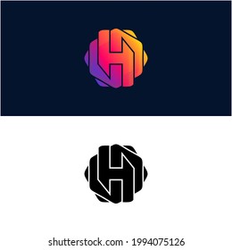 Letter H Abstract Logo Design very cool and unique suitable for your business or company symbol