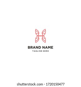 Letra H Diseño de la plantilla del logotipo abstracto en la ilustración del vector y en el logotipo