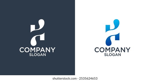 letter h abstract monogram logo design vector