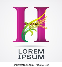 Letter H Agriculture design elements.- vector illustrator 
