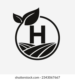 Letter H Agriculture Logo. Farming Logotype Symbol Template