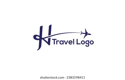 Letra H con diseño de logotipo de avión. Adecuado para viajes y visitas turísticas, inicio, logística, plantilla de logotipos empresariales