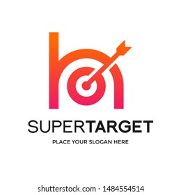 Letter H or alphabet with arrow vector logo. Suitable for marketing and business.