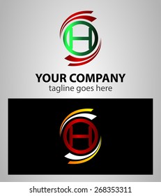 Letter H alphabet logo element vector icon set
