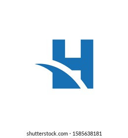 letter h arrow up geometric logo. Stock illustration vector icon.