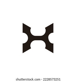Letter H arrow, geometric symbol simple logo vector