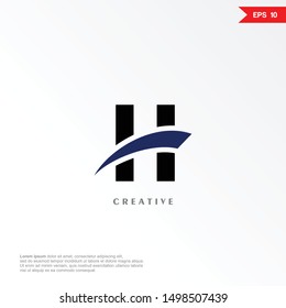 Letter H arrow logo design. Creative minimalism logotype icon symbol. eps10