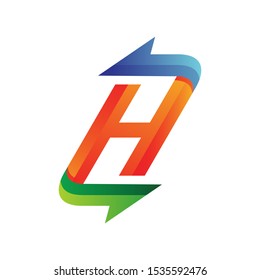 Letter H Arrow Logo Design