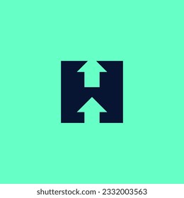 Letter H Arrow Logo Design. H Logo Simple Design. H Symbol