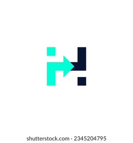 Letter H Arrow Logo Design. H initial Logo