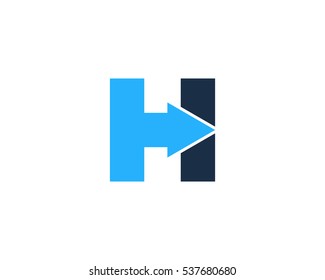 Letter H Arrow Logo Design Template Element